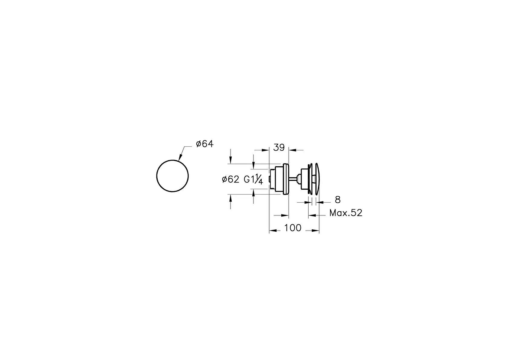 Vitra Lavabo Süzgeci, Origin, Yuvarlak (Universal-Basmalı Aç-Kapa) Fırçalı Nikel, A4514934VitrAA4514934Lavabo Tamamlayıcı Ürünler