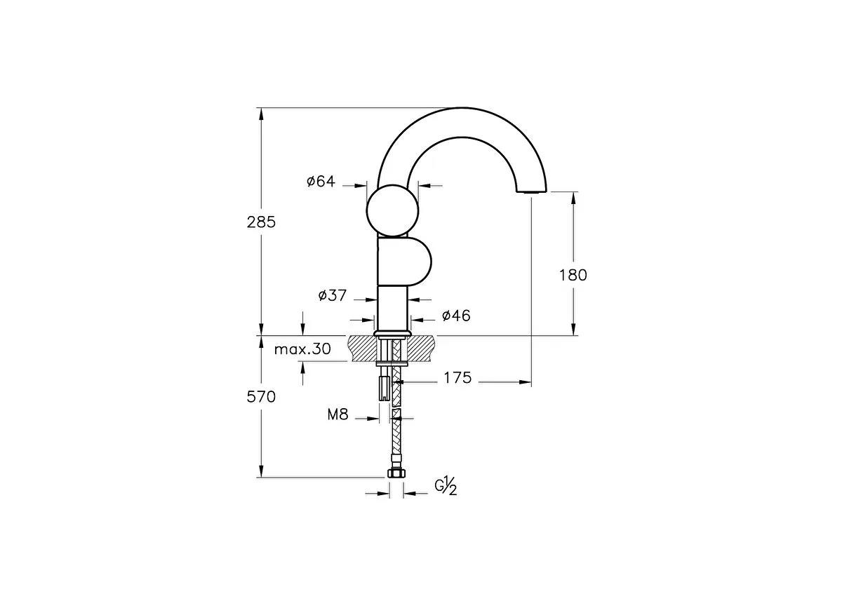 Vitra Liquid Sol El Lavabo Bataryası A42755 VitrAA42755Lavabo Bataryaları