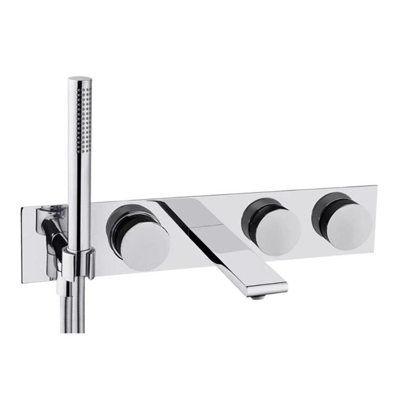 Vitra Memoria Ankastre Banyo Bataryası (3 Yollu Yönlendiricili), Krom - Siyah A4285358VitrAA4285358Ankastre Bataryaları