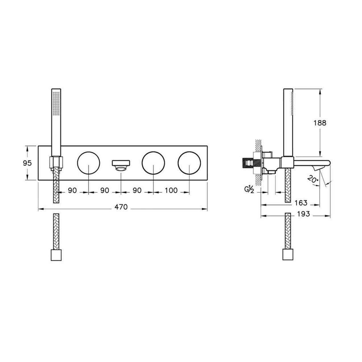 Vitra Memoria Ankastre Banyo Bataryası (3 Yollu Yönlendiricili), Krom - Siyah A4285358VitrAA4285358Ankastre Bataryaları