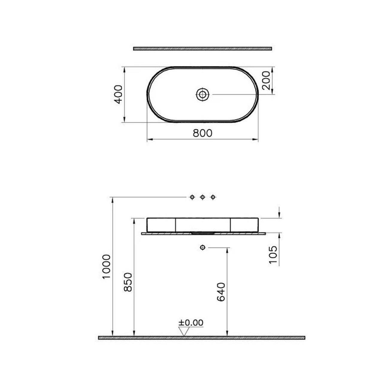 Vitra Memoria Çanak Lavabo, 80 cm, M58000002000VitrAM58000002000Çanak Lavabo