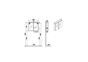 Vitra Metropole Edge Dolaplı Ayna, 80 Cm, Ceviz 67165VitrA67165Ayna Ve Dolaplı Aynalar