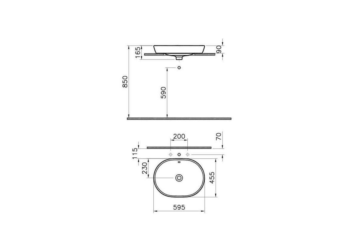 Vitra Metropole Oval Çanak Lavabo, 60 cm, 5942B003-0016VitrA5942B003-0016Çanak Lavabo
