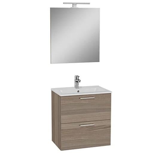 Vitra Mia Demonte Set, 60 Cm, Çekmeceli, (Lavabo Dolabı, Aydınlatmalı Ayna), Cordoba 75103VitrA75103Banyo Dolabı Takımı