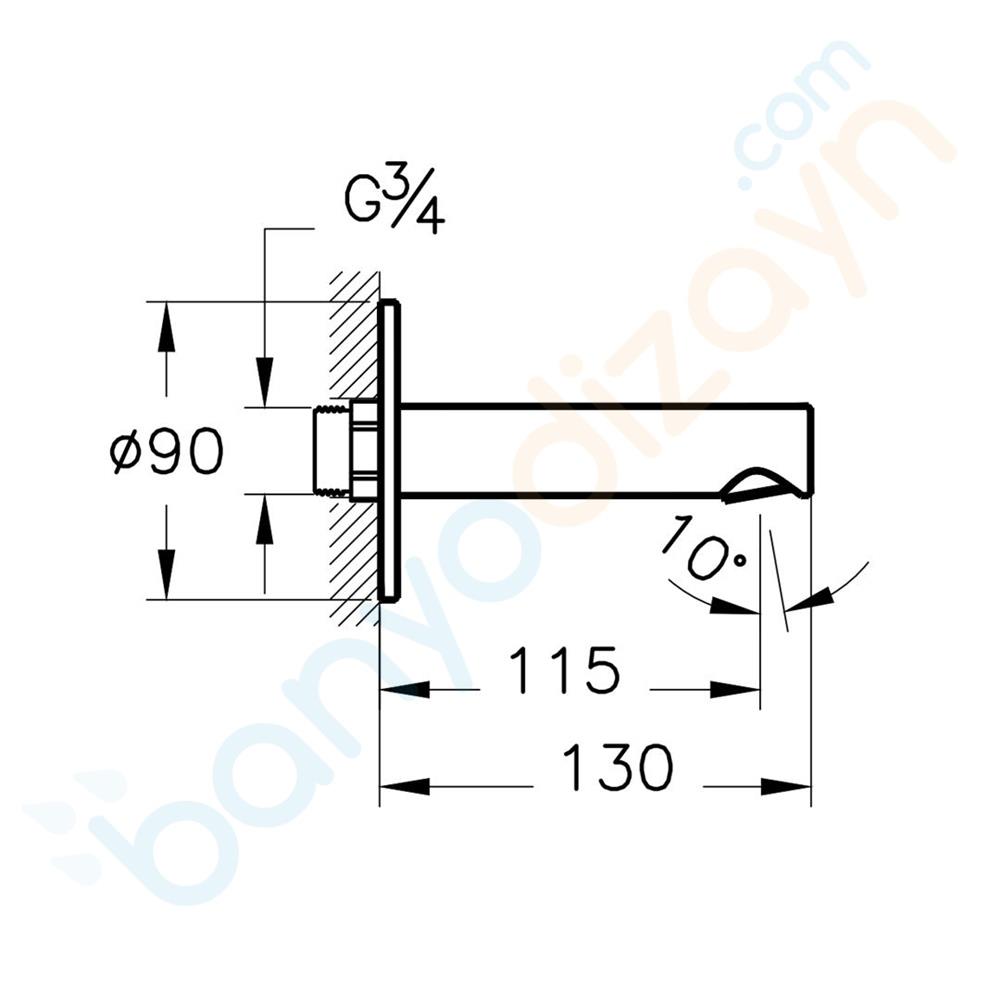 Vitra Origin Çıkış Ucu, Mat Siyah, A4262236 VitrAA4262236Çıkış Uçları