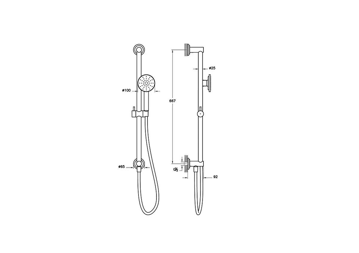 Vitra Origin Classic 1F Sürgülü El Duşu Takımı, Soft Bakır, A4579629VitrAA4579629Sürgü El Duşu Takımı