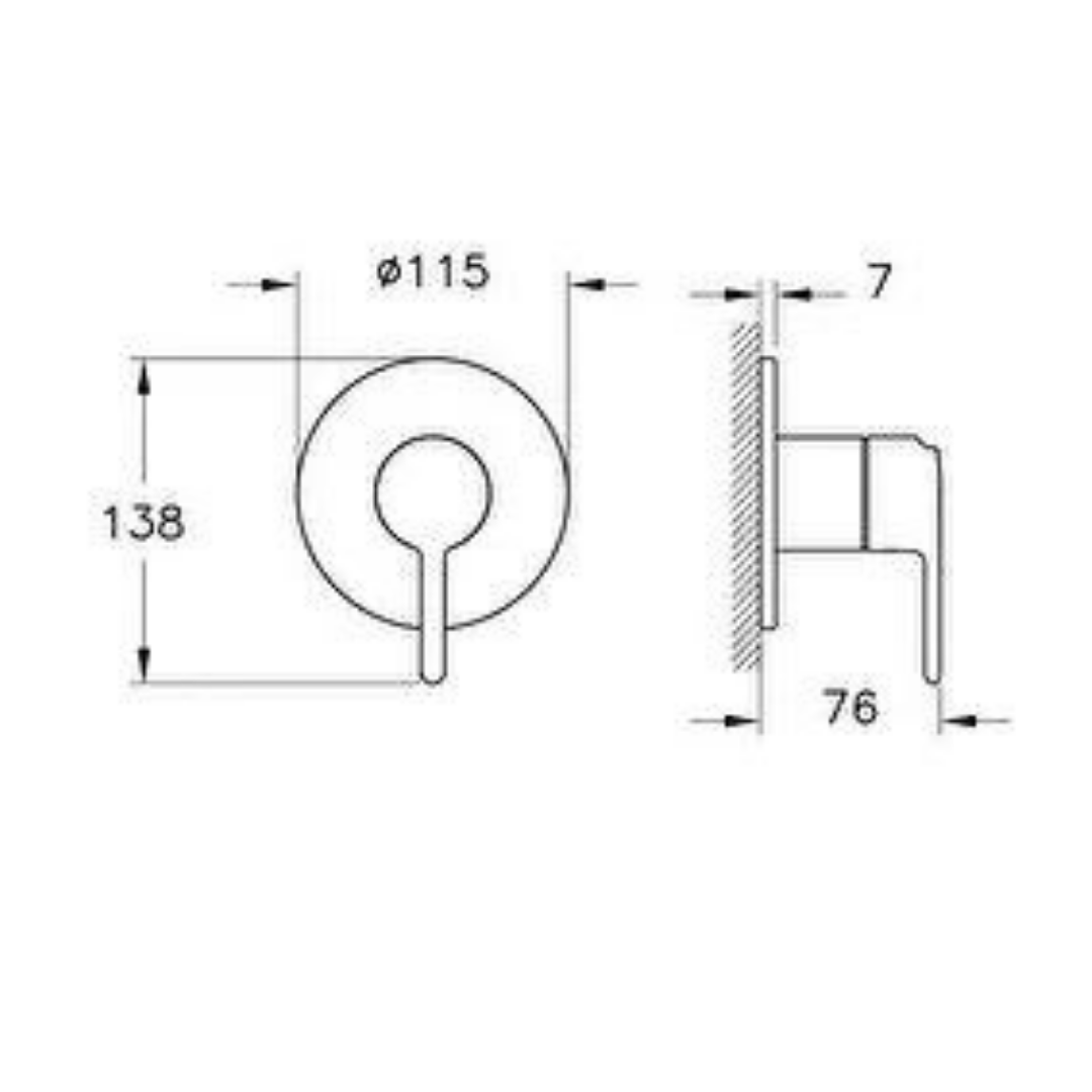 Vitra Origin Classic Ankastre Duş Bataryası (Sıva Üstü Grubu) Mat Siyah A4289636VitrAA4289636Banyo Bataryaları