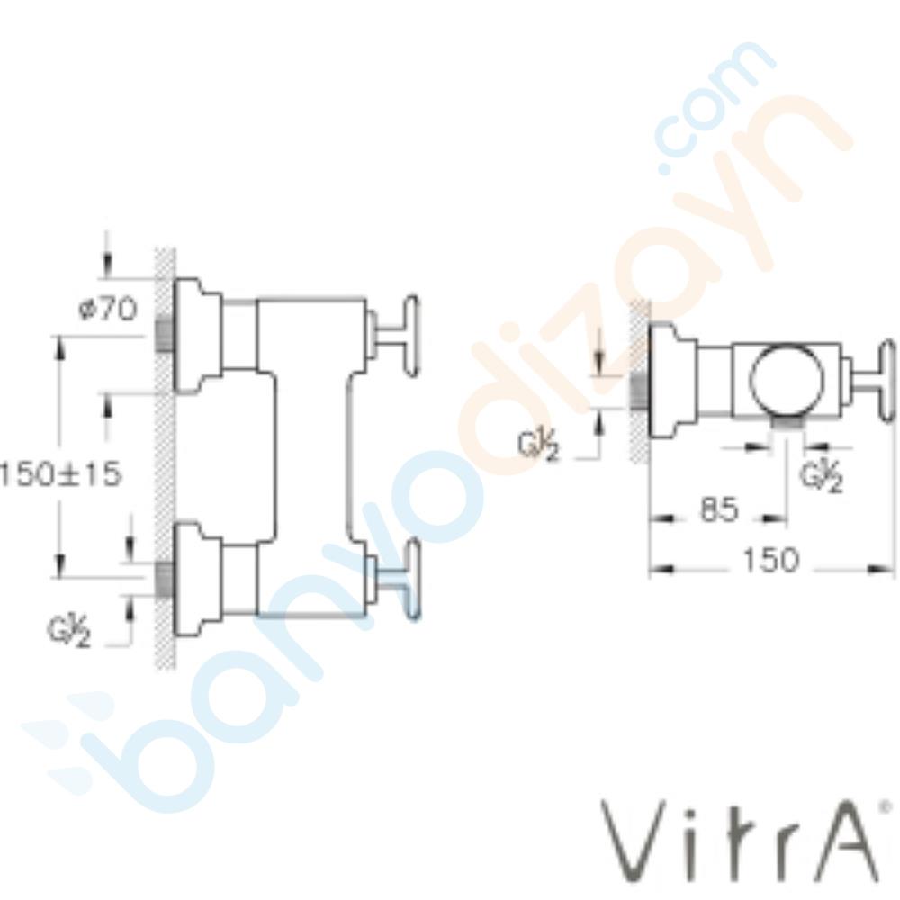 Vitra Origin Classic Duş Bataryası, A42894 VitrAA42894Duş Bataryaları