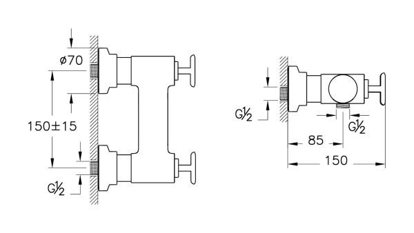Vitra Origin Classic Duş Bataryası, Soft Bakır A4289429VitrAA4289429Duş Bataryaları