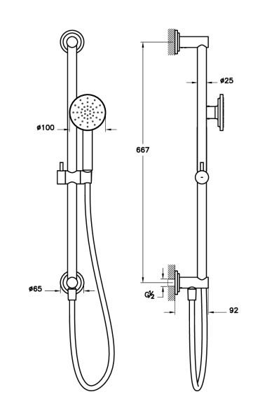 Vitra Origin Classic Sürgülü El Duşu Takımı A4579636VitrAA4579636Sürgü El Duşu Takımı