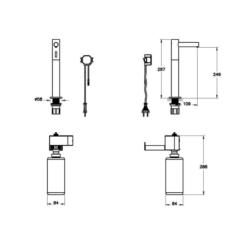 Vitra Origin Sıvı Sabunluk Yüksek Fotoselli (Elektrikli-Uzun), Fırçalı Nikel A4476034VitrAA4476034Genel Kullanım Alanı Ürünleri