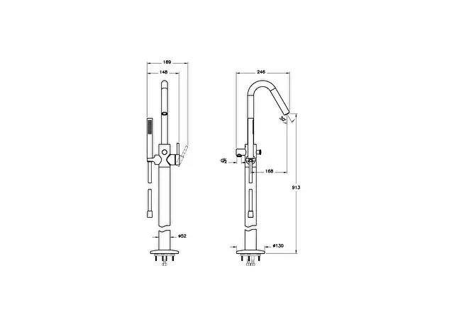 Vitra Origin Yerden Küvet Bataryası, El Duşlu, Soft Bakır, A4268129VitrAA4268129Armatür/Duş Sistemleri