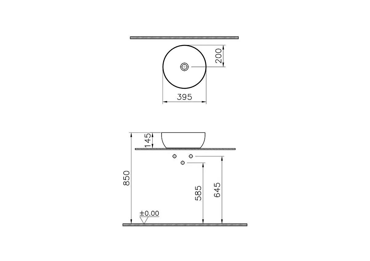Vitra Outline Yuvarlak Çanak Lavabo, 40 cm, Mat Siyah, 5992B483-0016  (sadece istanbul teslimat için uygundur )VitrA5992B483-0016Çanak Lavabo