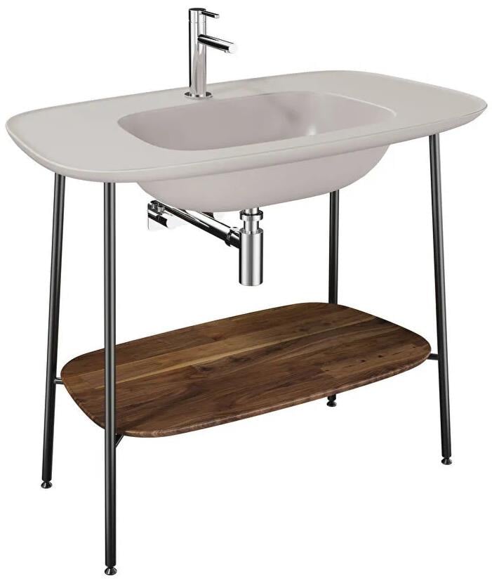 Vitra Plural Etajerli Lavabo Ünitesi, 100 cm, Koyu Meşe / Mat Bej Lavabo, 7813B420-0041VitrA7813B420-0041Lavabo Dolabı