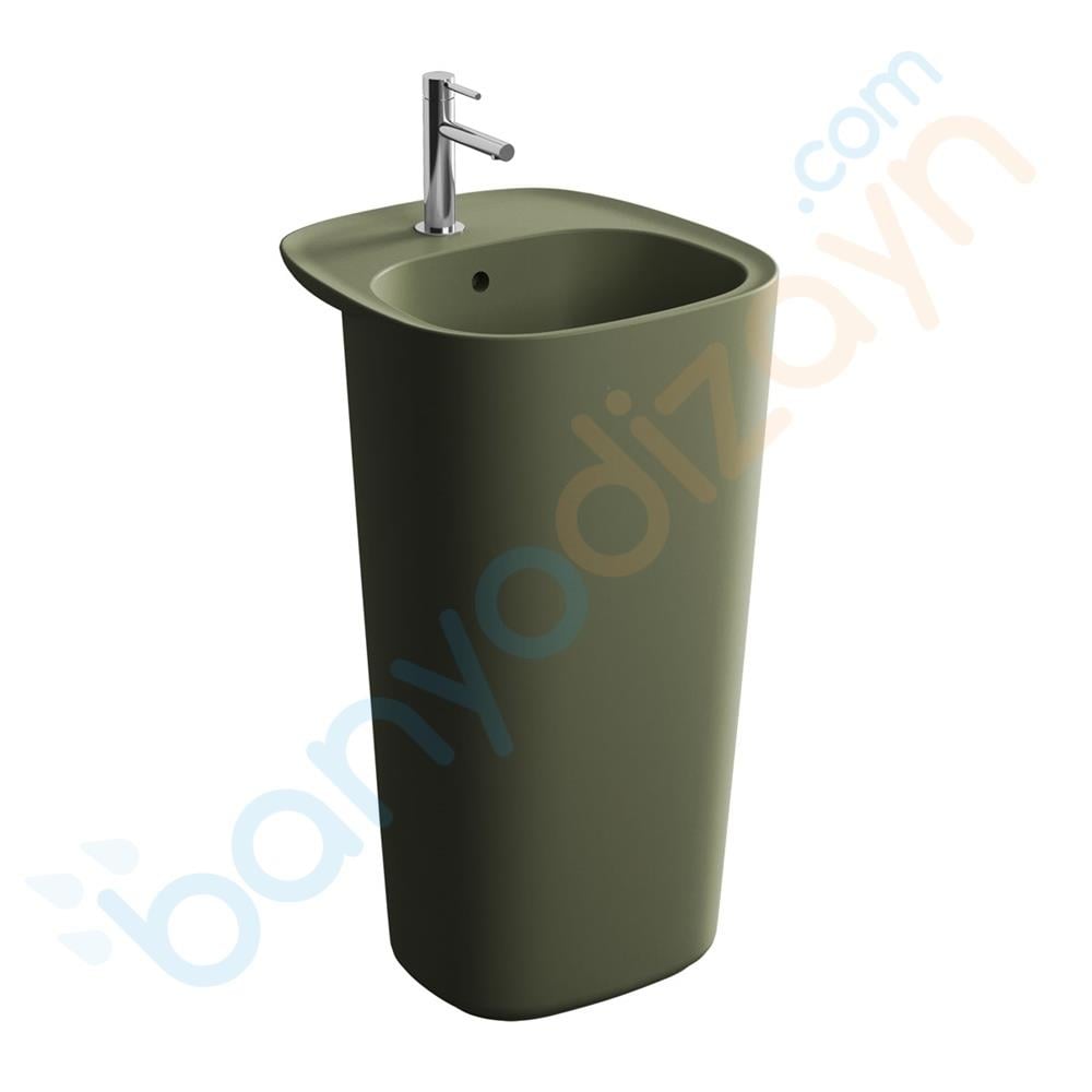 Vitra Plural Monoblok Lavabo, 50 cm, Mat Yosun Yeşili, 7814B475-0001 VitrA7814B475-0001Standart Lavabo