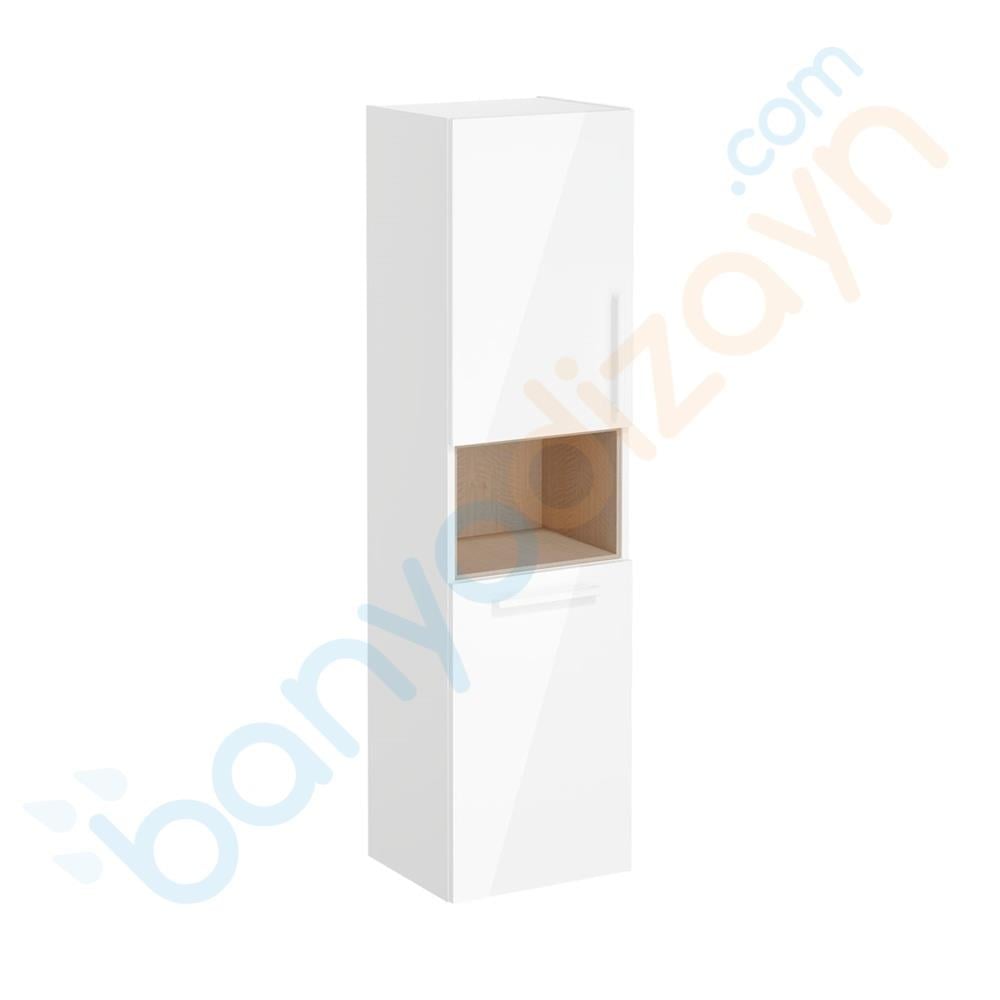 Vitra Root Flat Kısa Boy Dolabı (Sol), 40 cm, Çamaşır Sepetli, Parlak Beyaz, 66237VitrA66237Banyo Boy Dolabı Modelleri 