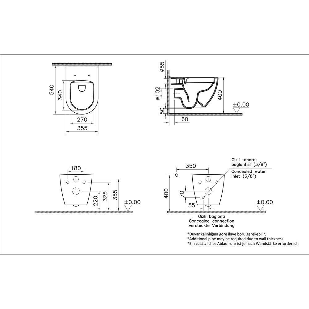 Vitra S60 Smoothflush Asma Klozet - Mat Siyah 7510B083-0090  (sadece istanbul teslimat için uygundur )VitrA7510B083-0090Asma Klozet Modelleri, Çeşitleri & Fiyatları | Banyo Dizayn 