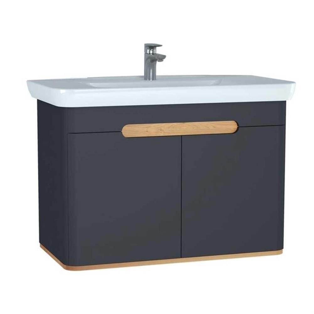 Vitra Sento Kapaklı Lavabo Dolabı, Ayaksız, 100 Cm, Mat Antrasit 60811VitrA60811Lavabo Dolabı