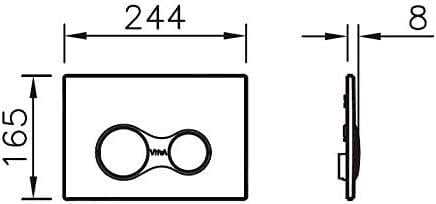 Vitra Sirius Kumanda Paneli, Mat Krom-Parlak Krom 740-0485VitrA740-0485Kumanda Paneli