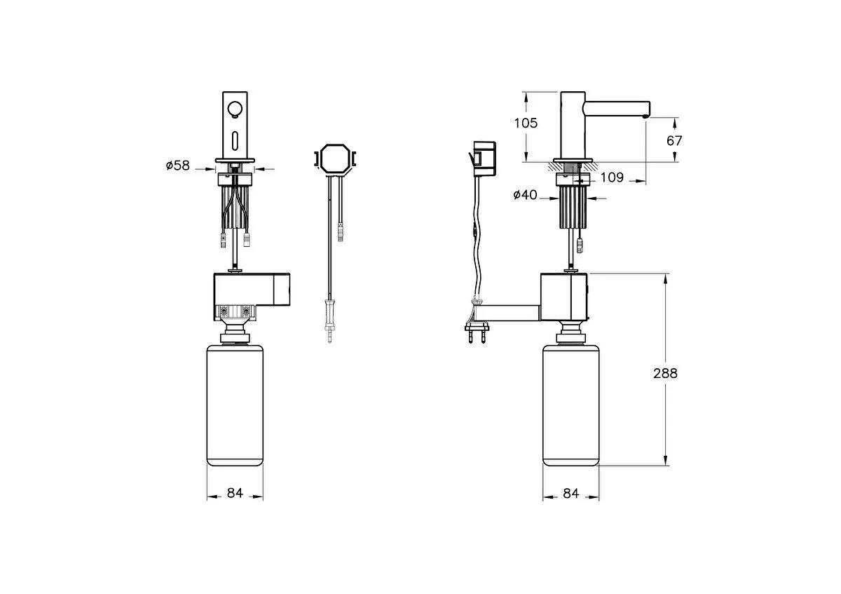 Vitra Sıvı Sabunluk, Origin, Kısa Fotoselli, Pilli, Kısa, A44758VitrAA44758Sıvı Sabunluk