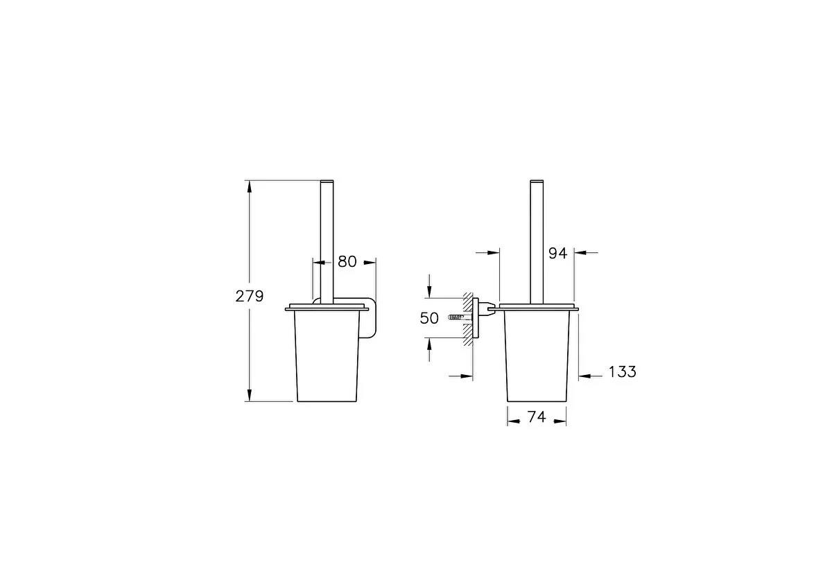 Vitra Tuvalet Fırçalığı, Base 600, Duvardan, A44135VitrAA44135Tuvalet Fırçalığı