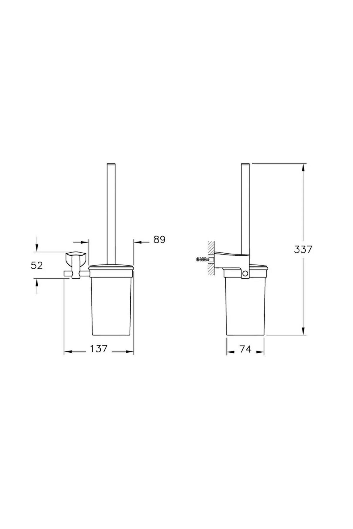 Vitra Tuvalet Fırçalığı, Base 800, Duvardan, A44087VitrAA44087Tuvalet Fırçalığı