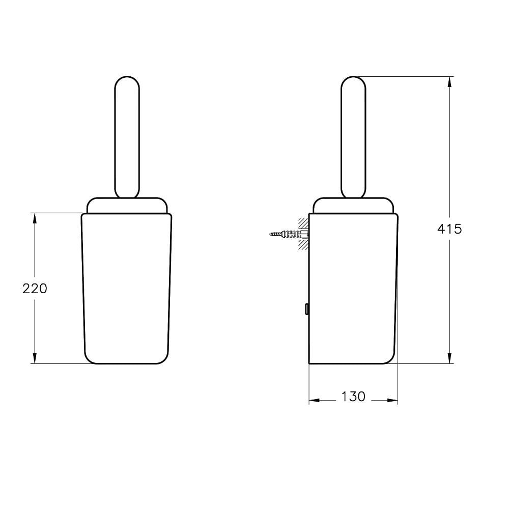 Vitra Tuvalet Fırçalığı, Liquid, Duvardan, Parlak Siyah, A4456639VitrAA4456639Tuvalet Fırçalığı