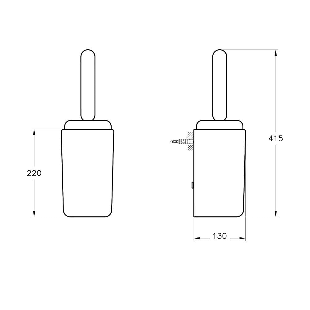 Vitra Tuvalet Fırçalığı, Liquid, Duvardan, A44566VitrAA44566Tuvalet Fırçalığı