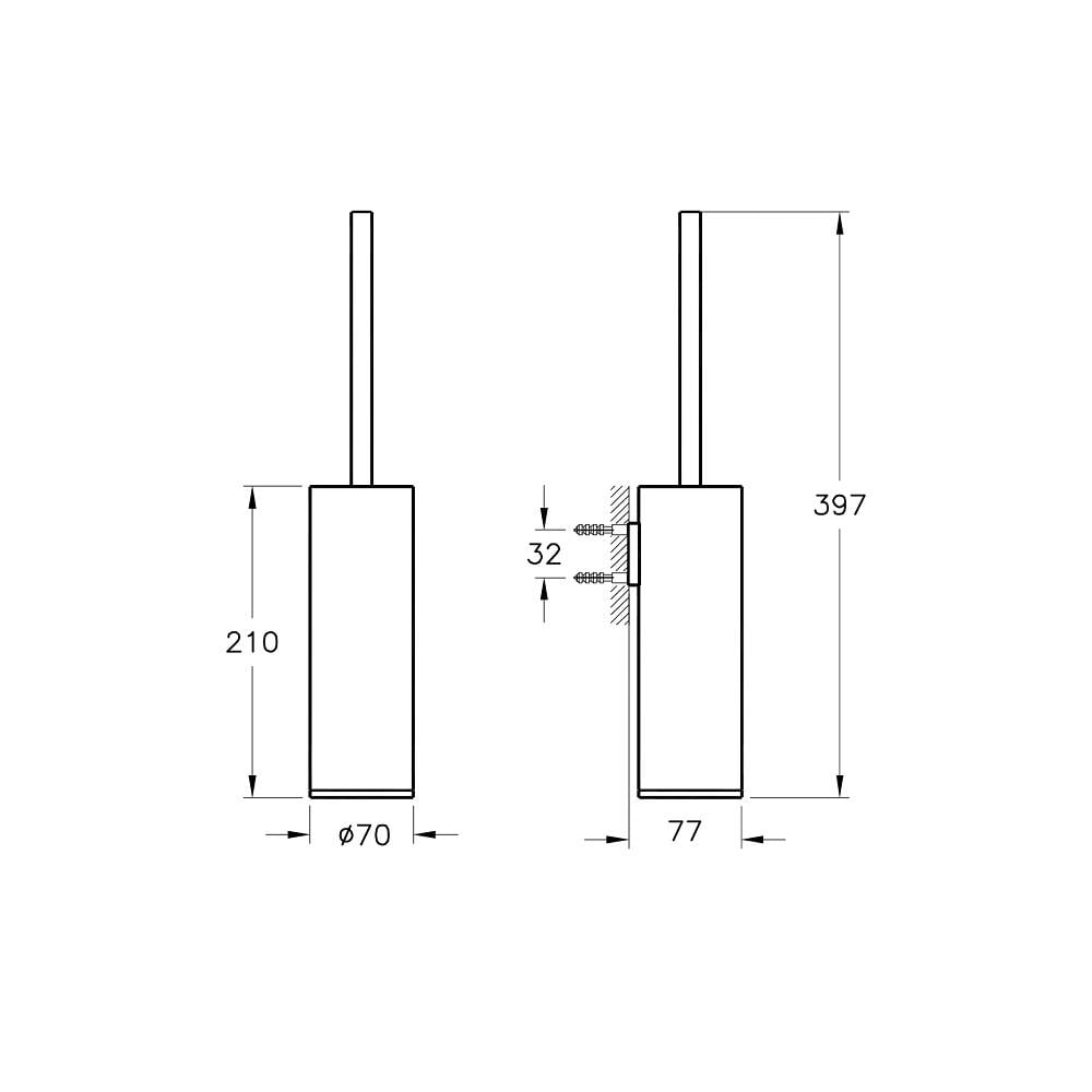 Vitra Tuvalet Fırçalığı, Origin, Duvardan, Mat Siyah, A4489436VitrAA4489436Tuvalet Fırçalığı
