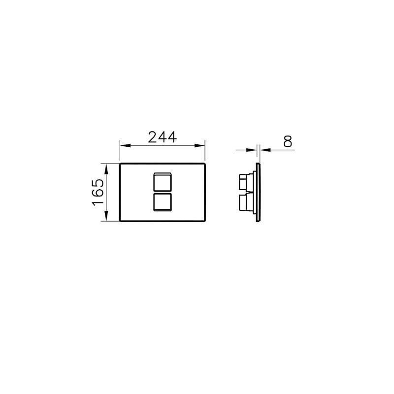 Vitra Twin 2 Altın Cam Kumanda Paneli, Bordo-Altın 740-0322VitrA740-0322Kumanda Paneli