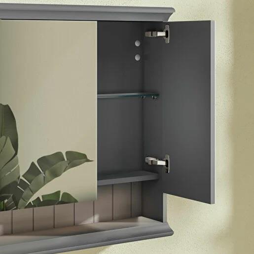 Vitra Valarte Dolaplı Ayna Led Aydınlatmalı, 100 Cm, Mat Gri 62235VitrA62235Ayna Ve Dolaplı Aynalar