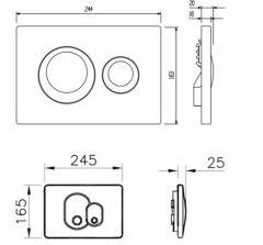 Vitra,Kumanda Paneli 3/6lt-Krom, 711-1080VitrA711-1080Kumanda Paneli