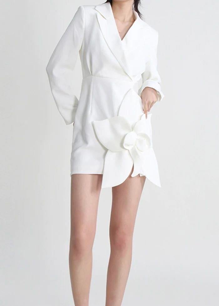 Beyaz Mini Ceket Elbise