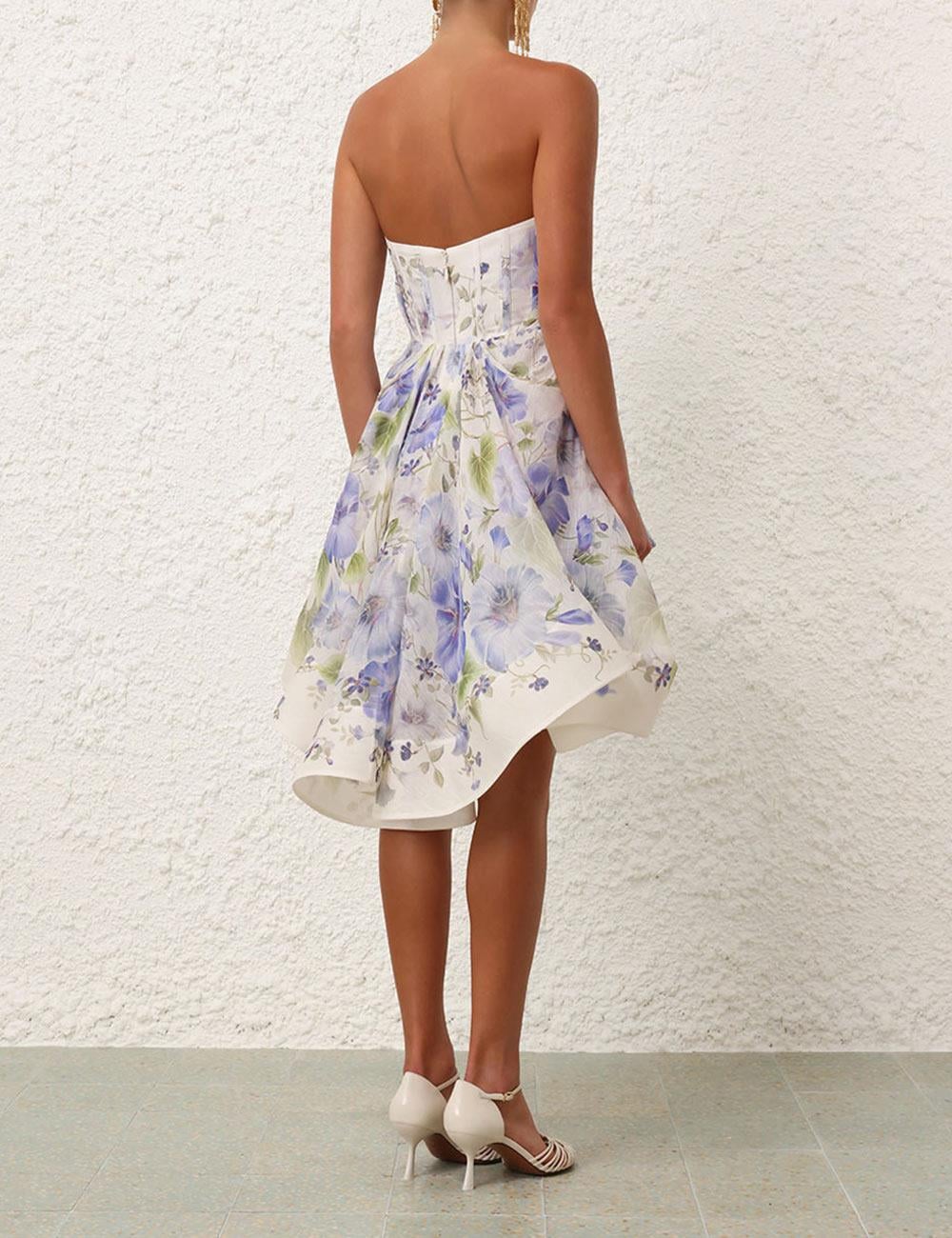 Çiçek Desenli Mini Elbise