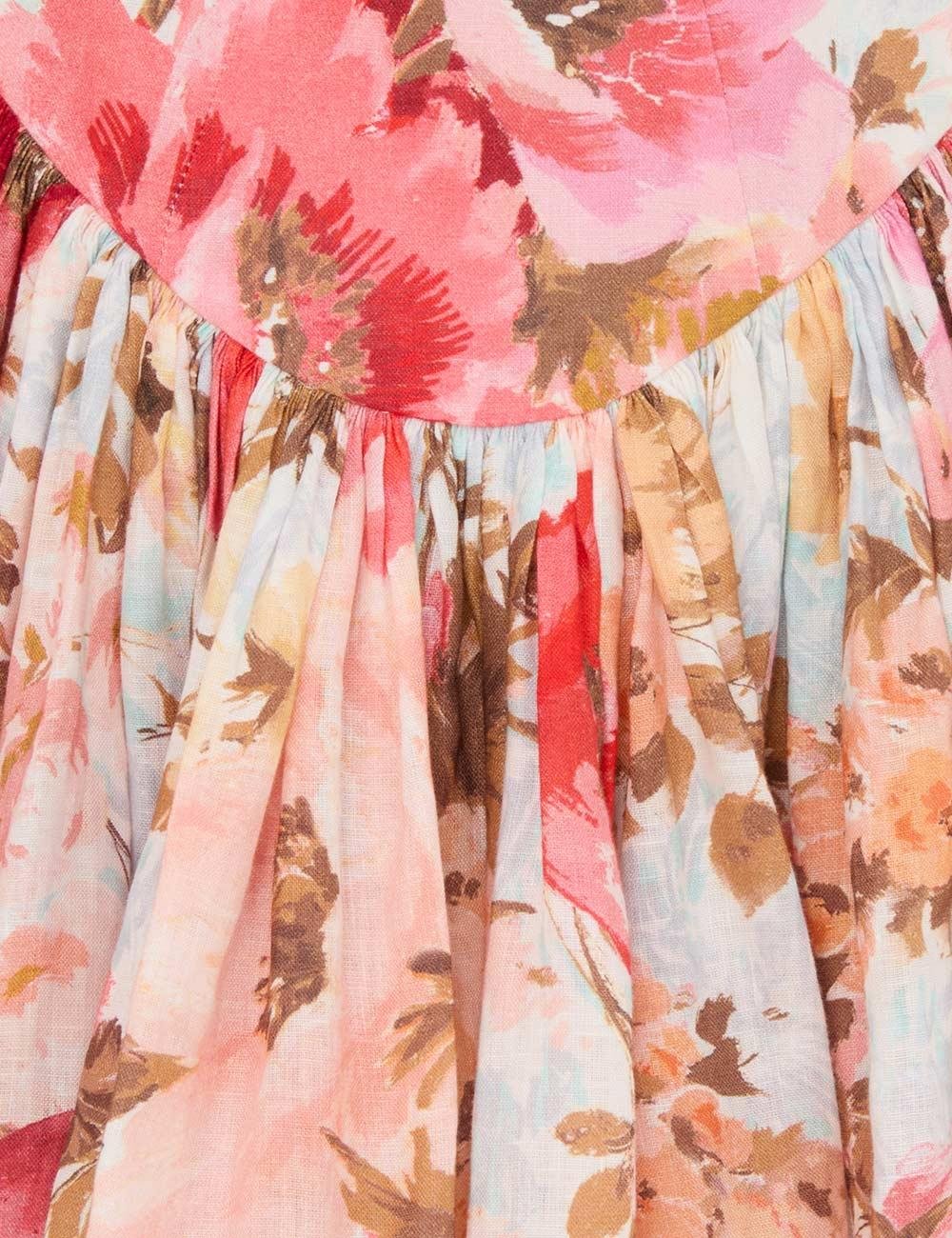 Çiçek Desenli Mini Elbise