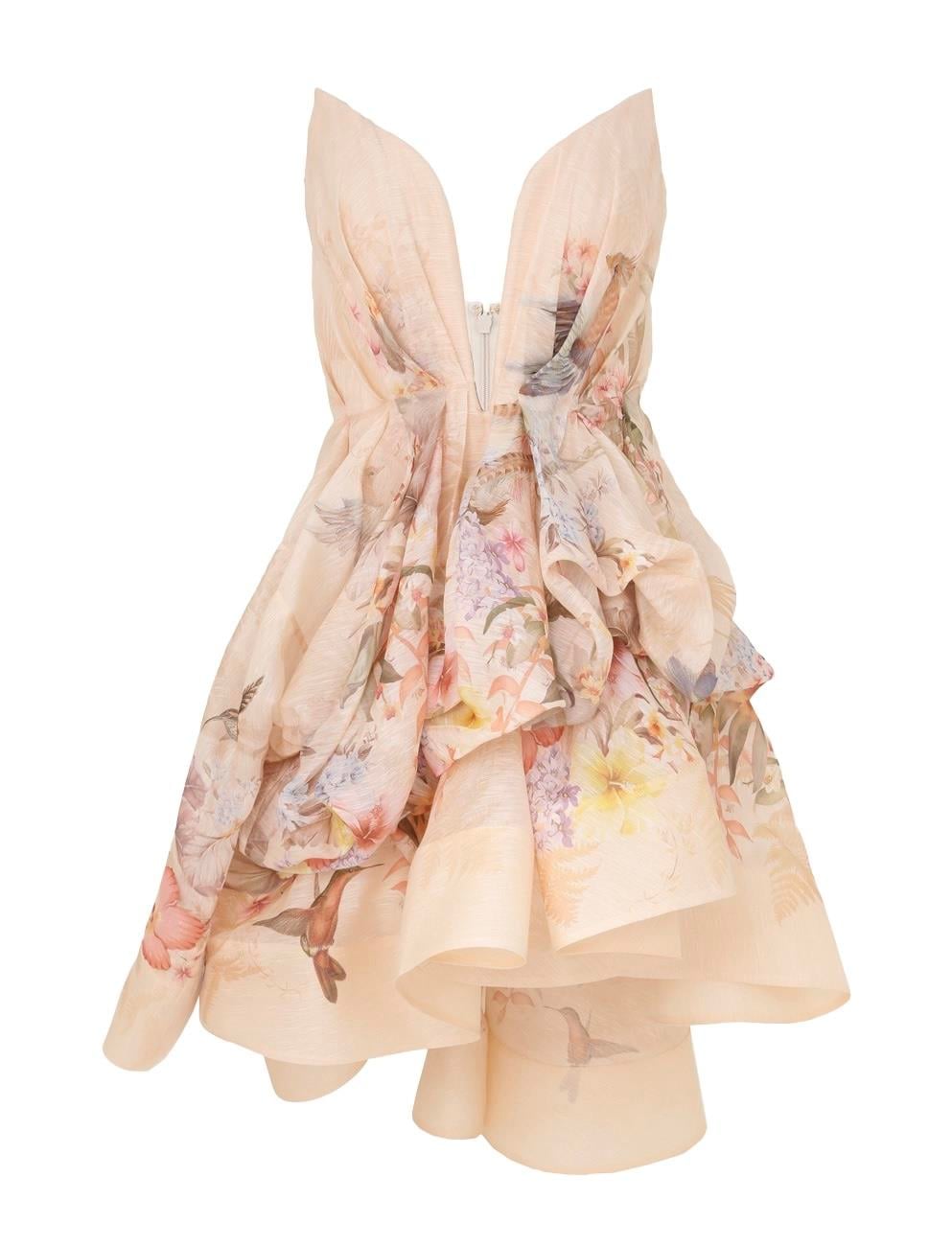 Çiçek Desenli Mini Elbise