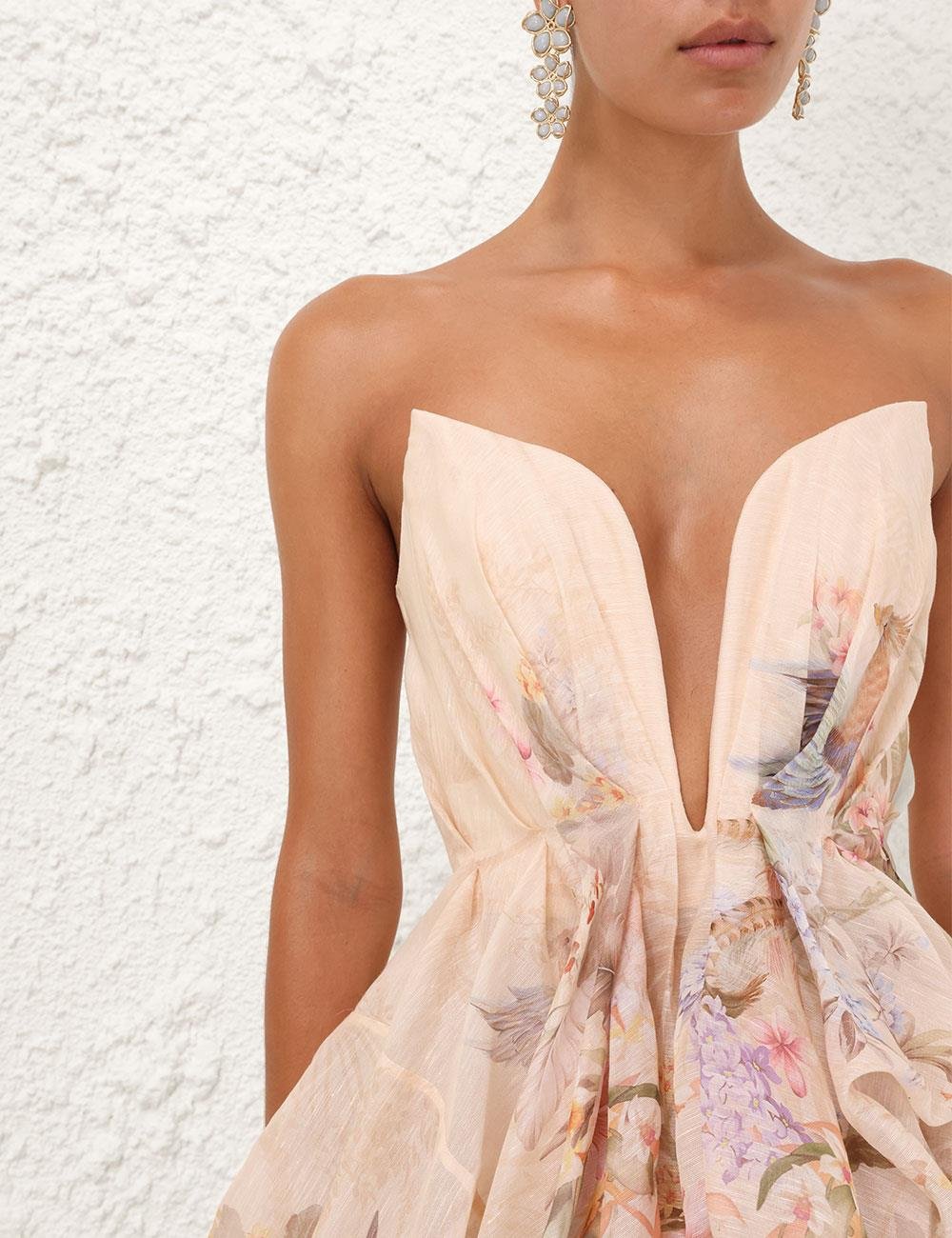 Çiçek Desenli Mini Elbise