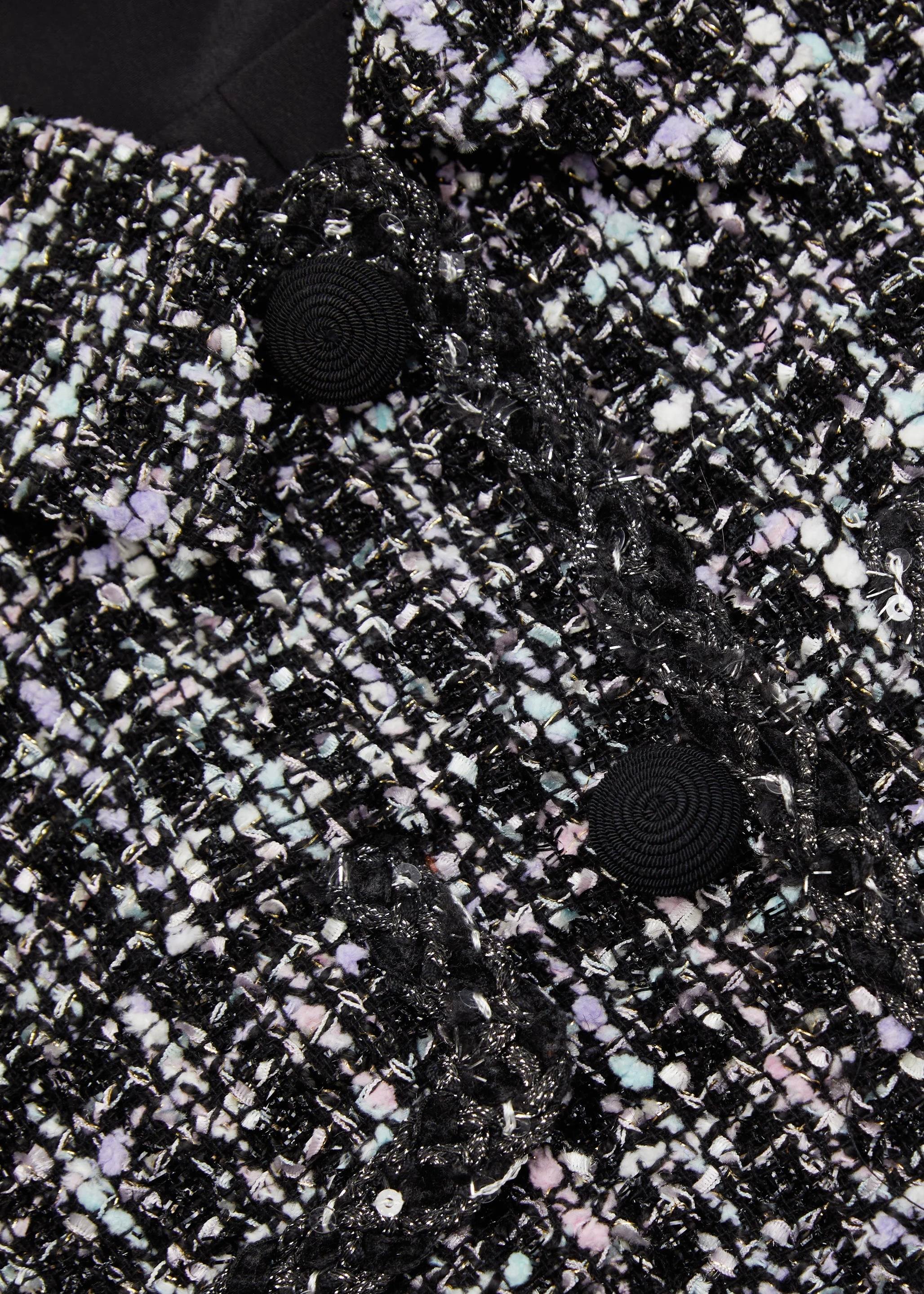 Ekoseli Siyah Tüvit Mini Elbise