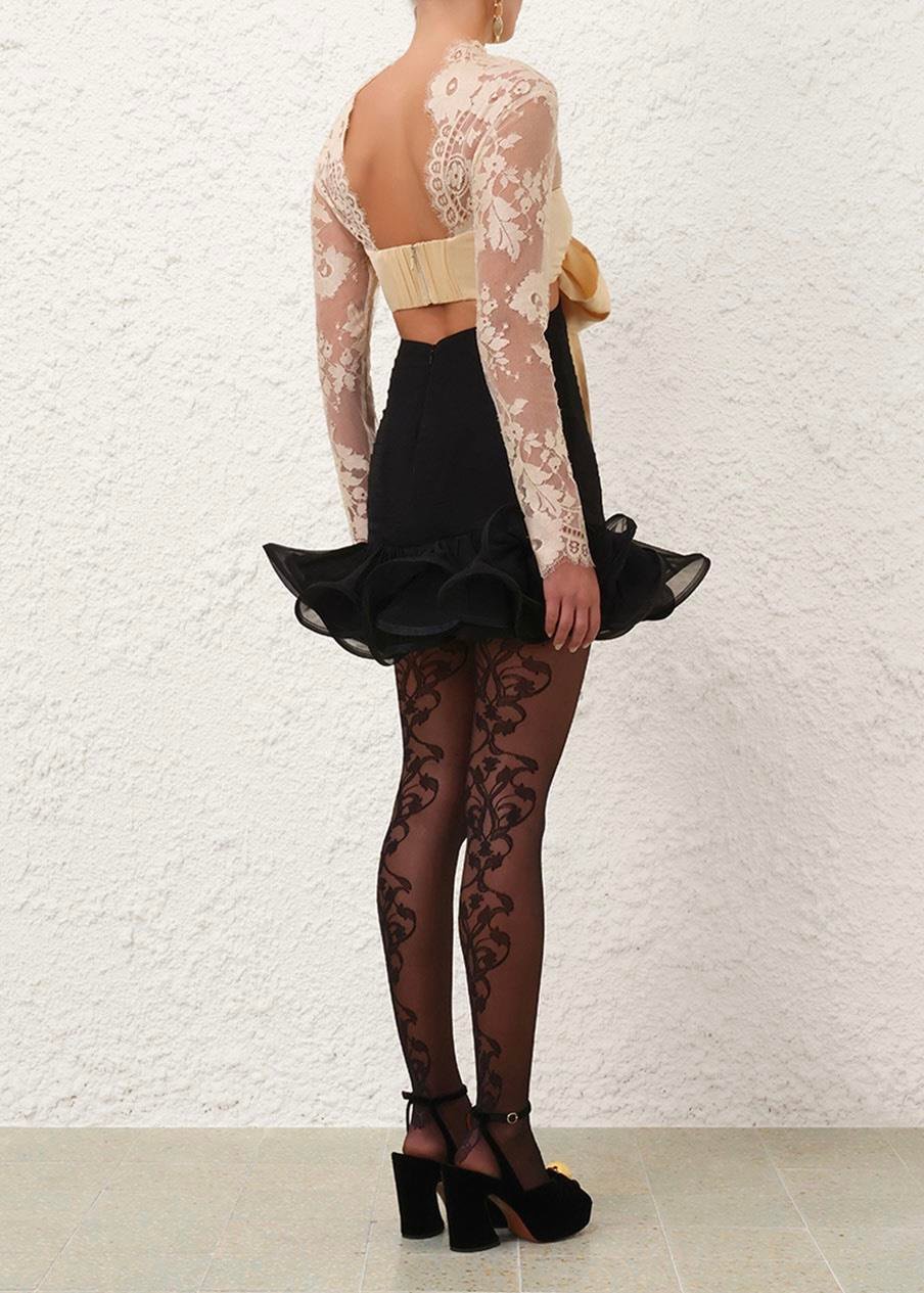 Fiyonk Detaylı Mini Elbise