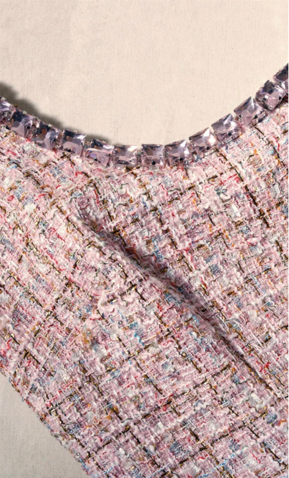 Pembe Mini Tüvid Elbise