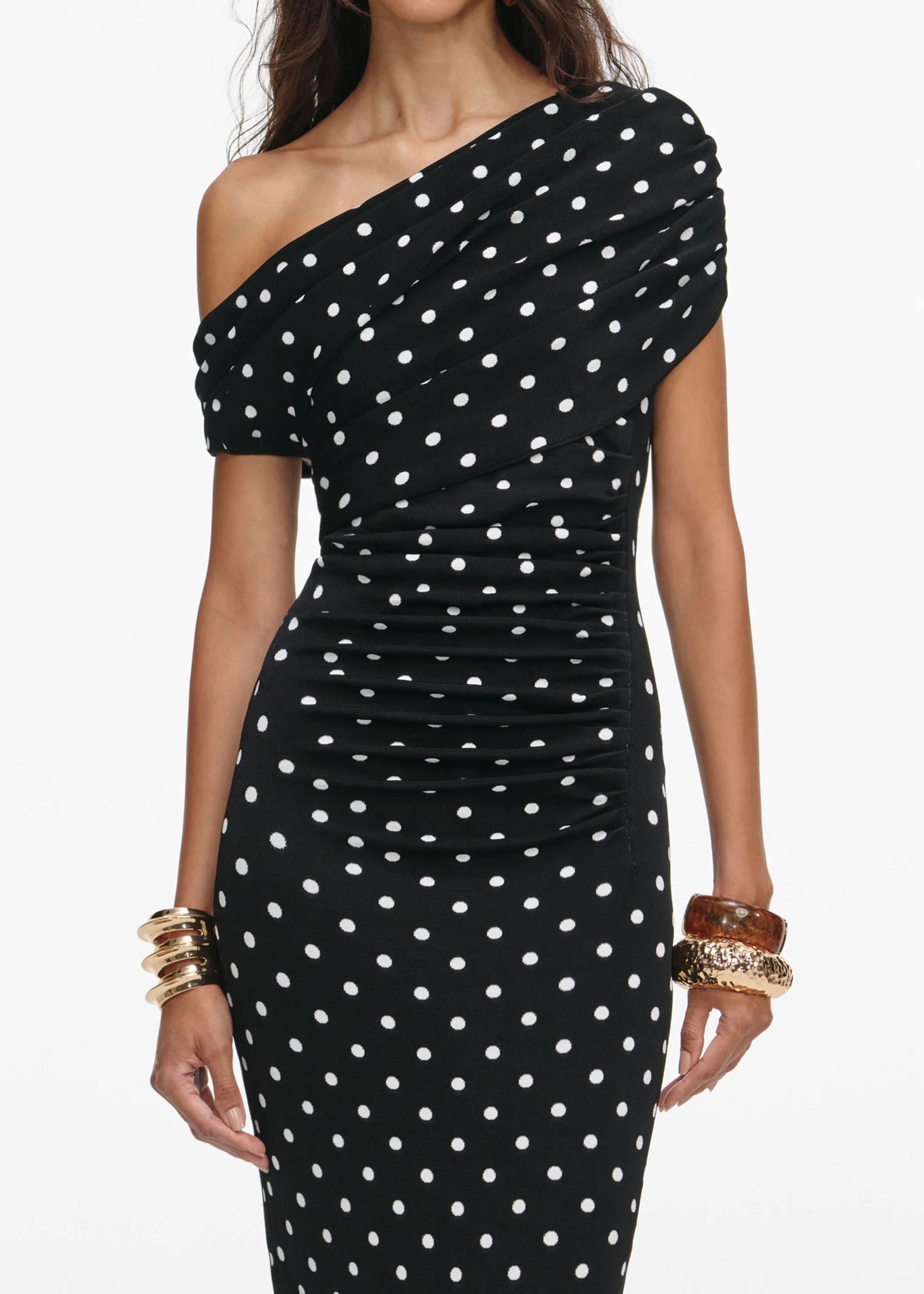 Puantiyeli Midi Elbise