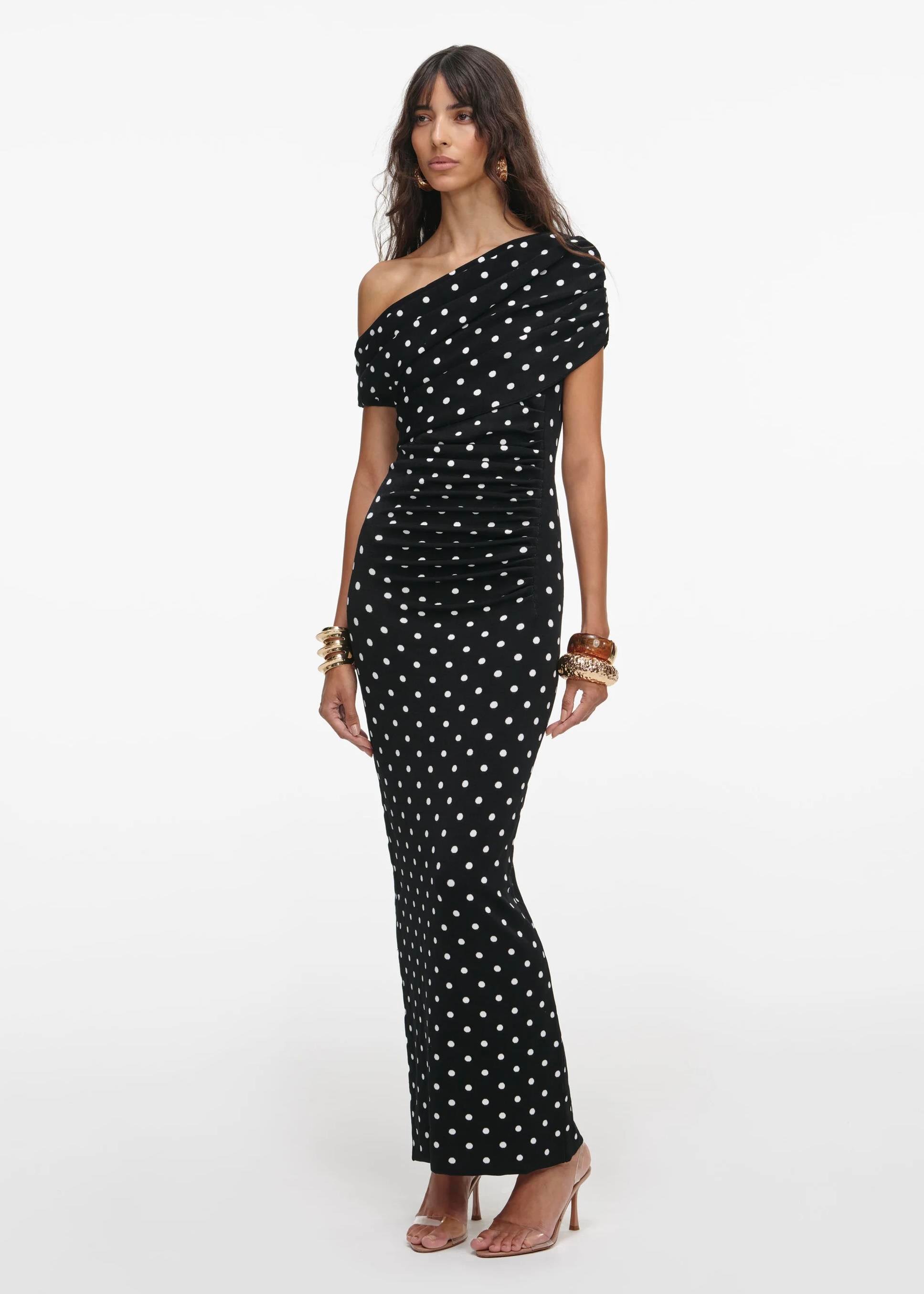 Puantiyeli Midi Elbise