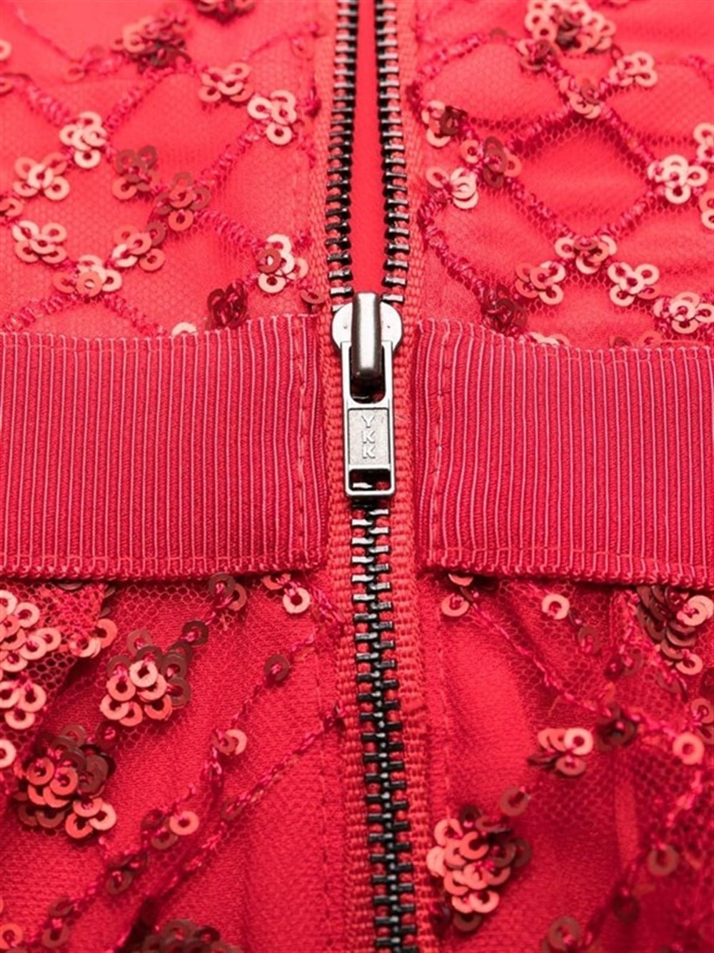 Pul İşlemeli Kırmızı Midi Elbise