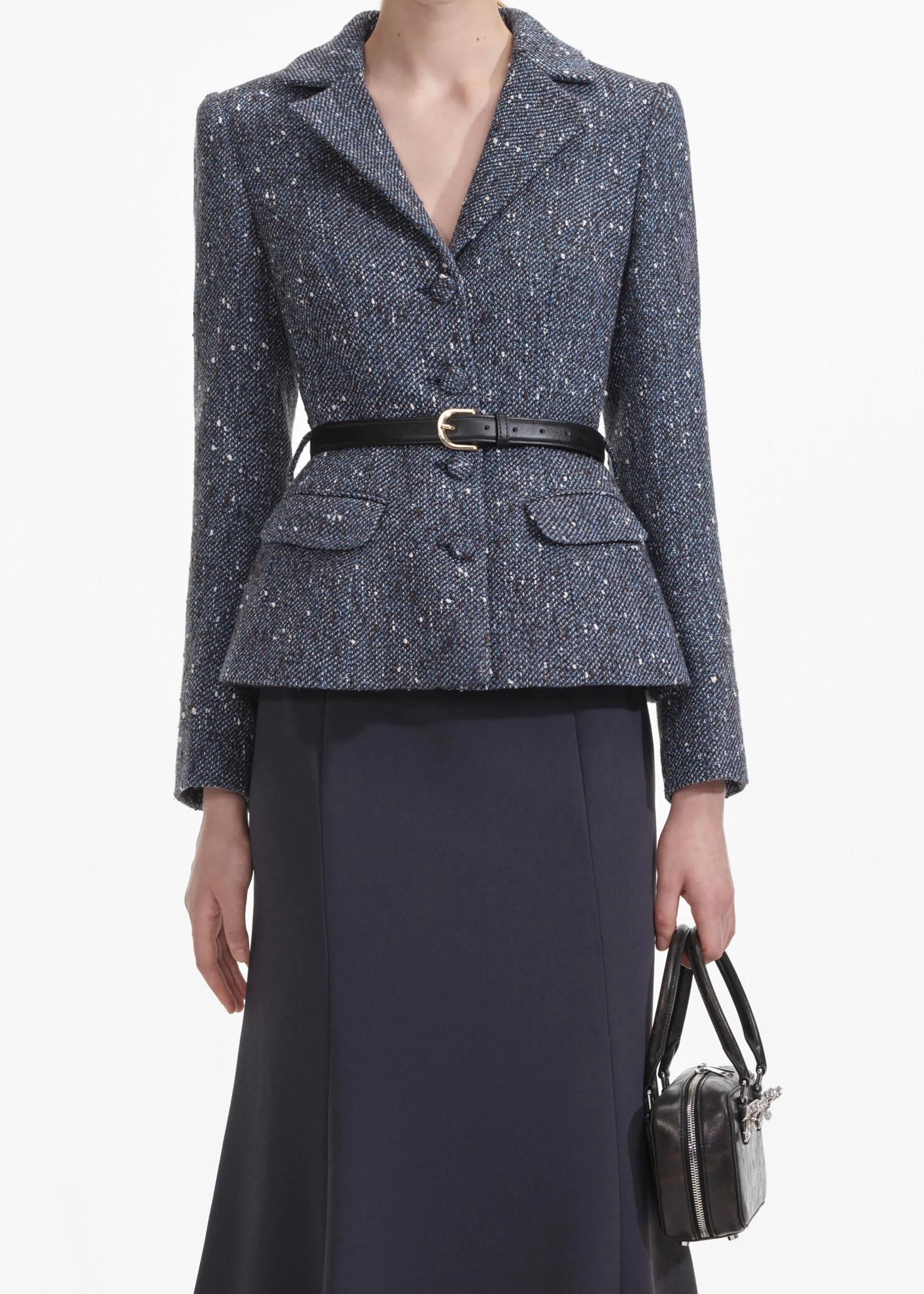 Tüvit Ceketli Midi Elbise