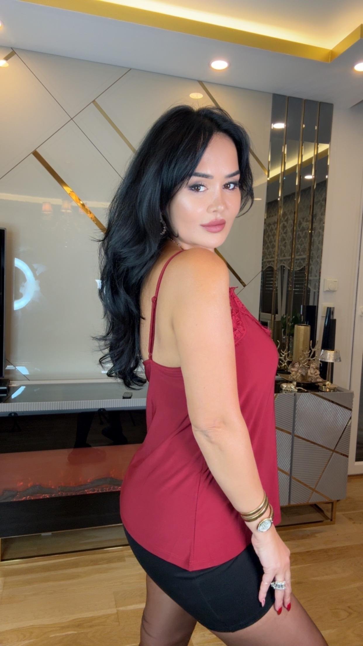 2547 Bordo Dantelli  İp Askılı Bluz 2547