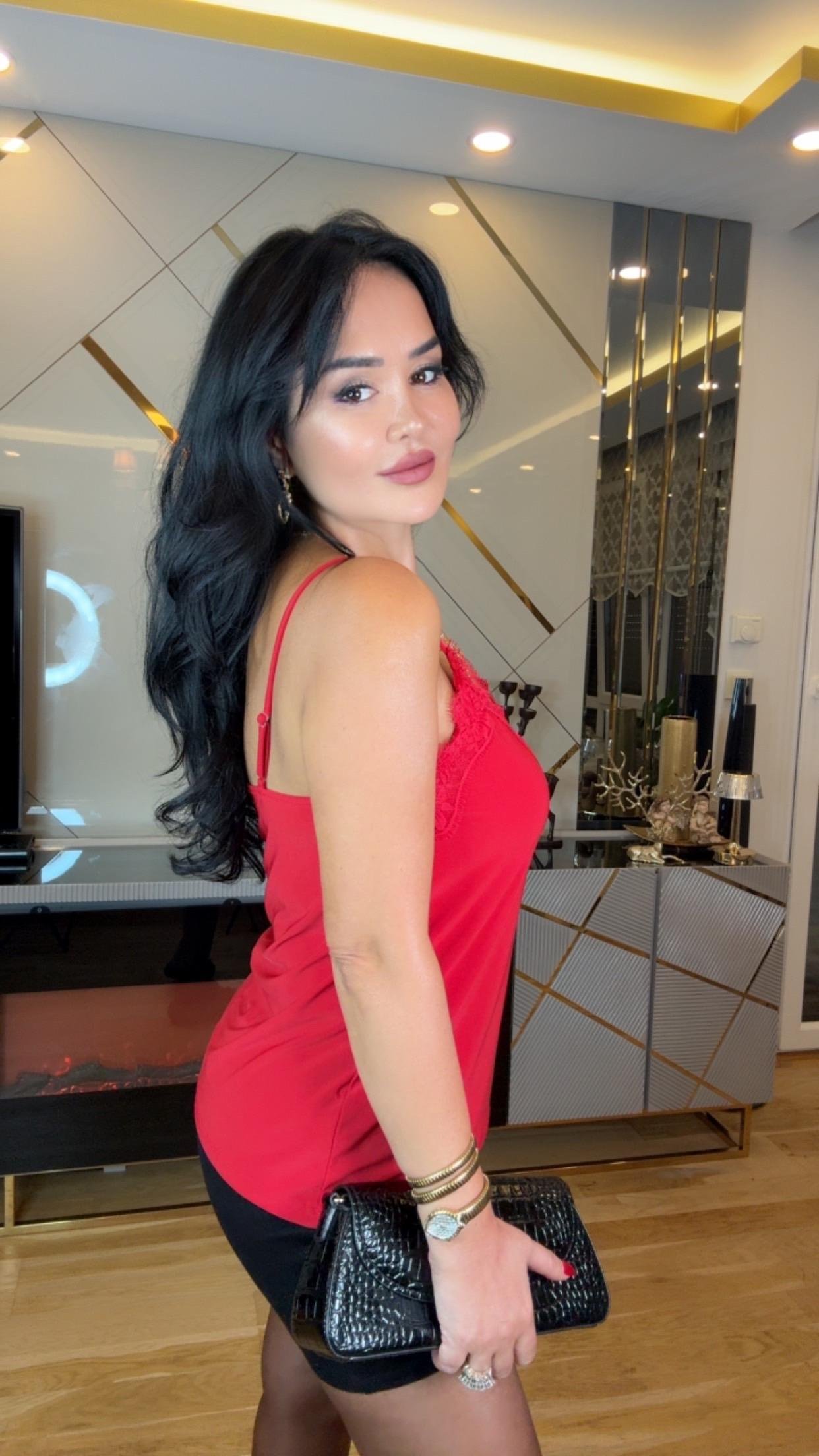 2547   Kırmızı   İp Askılı  Bluz2547