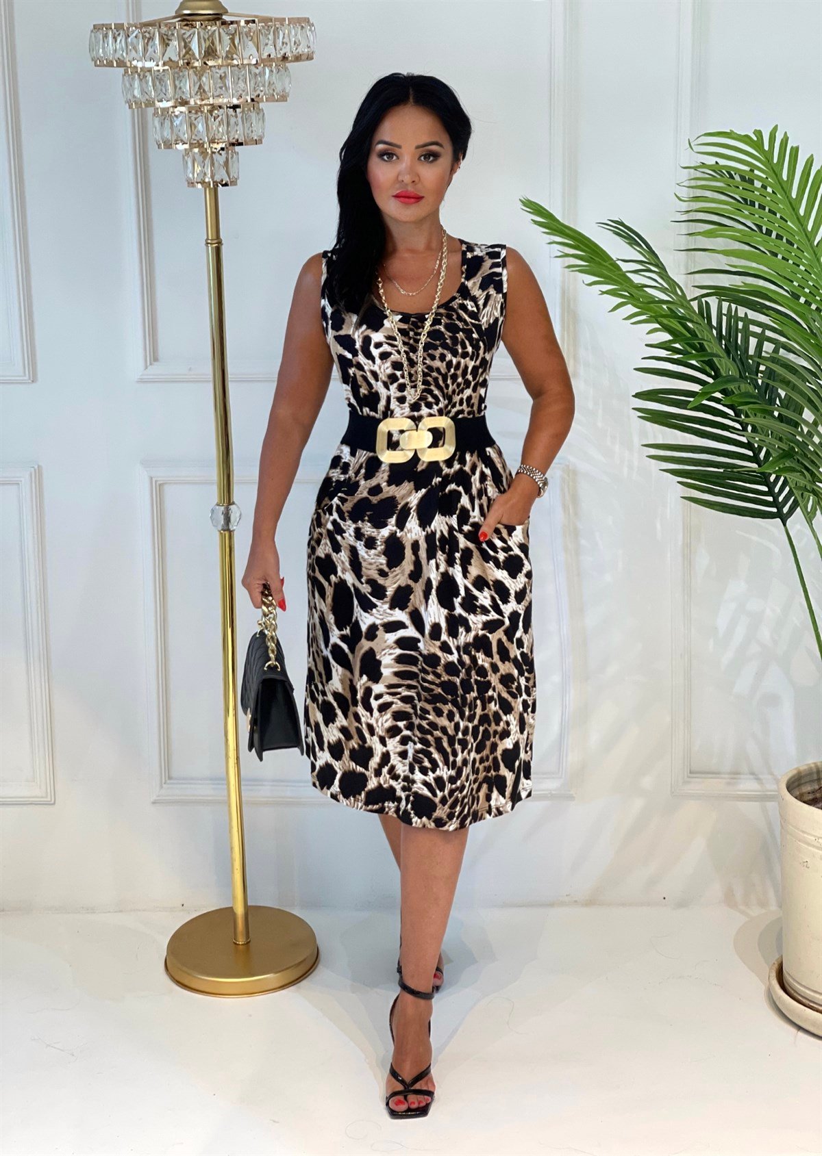 3651 leopar desenli kısa elbiseJRHURFT7RFTGFUY