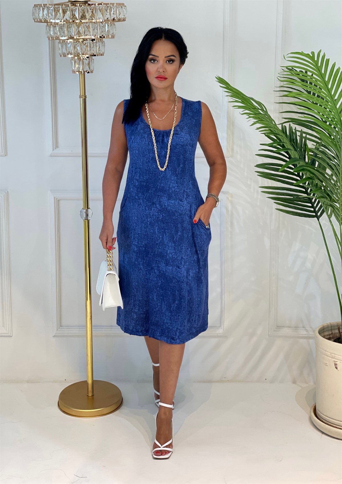 3651 mavi desenli kısa elbiseJRHURFT7RFTGFUY