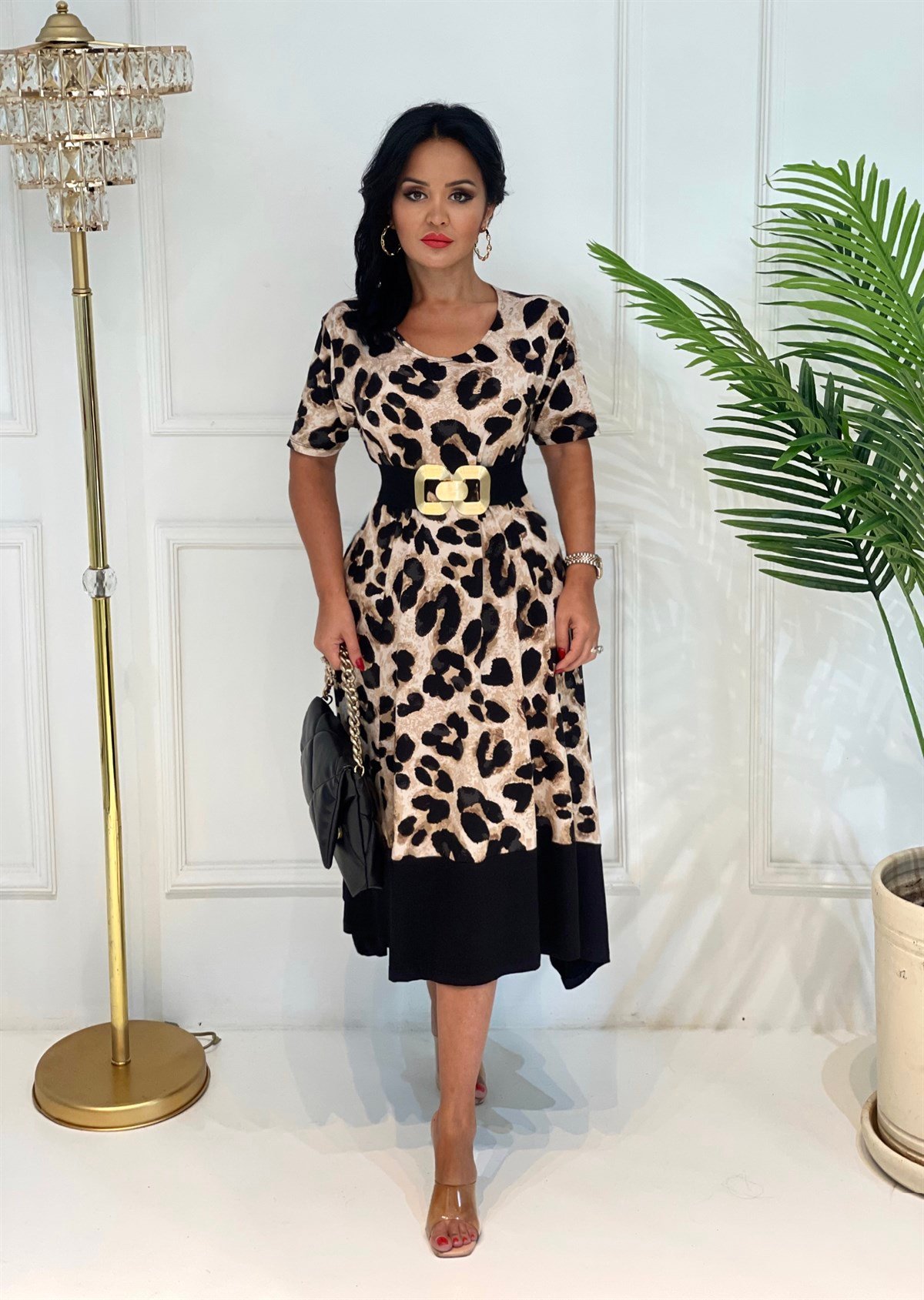 3670 altı siyah leopar elbiseAldjdbdb