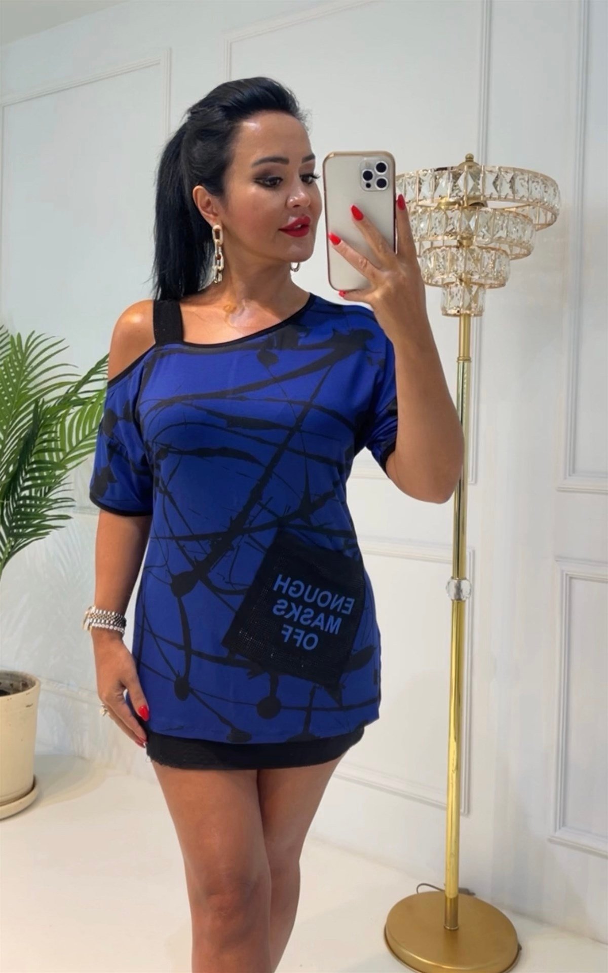 3678 mavi siyah tek omuz taşlı cep detaylın def45ty54y5